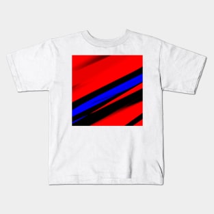 red blue abstract texture art Kids T-Shirt